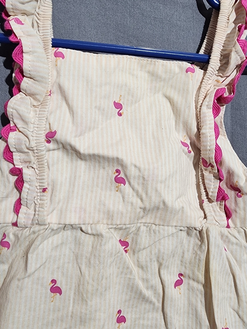 Carter's Cream Romper with Pink Flamingo Pattern - Picture 2 of 4